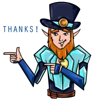 🤘 THANKS! elf, thanks, cartoon, character, pointing, greeting telegram sticker