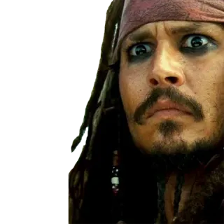 😐 Jack Sparrow Pirates of the Caribbean pirata, capitán, película, Depp, Johnny telegram sticker