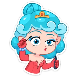 💋 Kartun, Rias wajah, Kecantikan, Wanita, Putri, Animasi telegram sticker