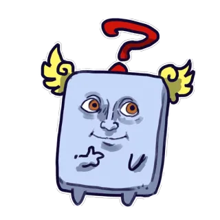 🌚 Desenho animado, Ponto de interrogação, Caixa alada, Gesto obsceno, Animado, Sticker telegram sticker
