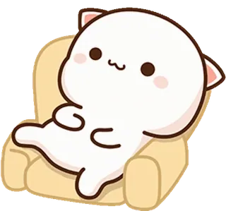 🙂 gato, fofo, kawaii, sofá, relaxado, animal telegram sticker