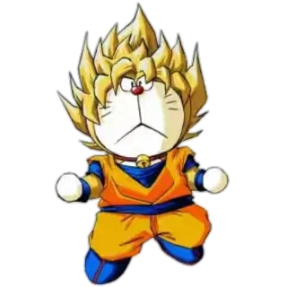 🔥 Goku Dragon Ball doraemon, goku, dragon ball, anime, cartoon, super saiyajin, mashup whatsapp sticker