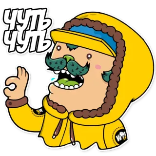 ☝ ЧУТЬ ЧУТЬ cartoon, character, mustache, yellow, ok gesture telegram sticker