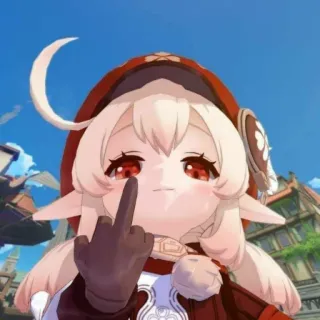 🖕 Klee Genshin Impact Anime, Juego, Klee, Ofensivo, Dedo corazón telegram sticker