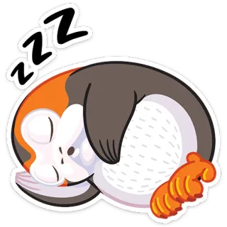 😴 ZZZ dormir, durmiendo, gato, dibujos animados, lindo, cansado, animal telegram sticker