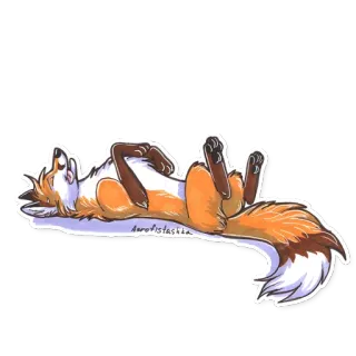 😲 darodistasita renard, animal, mignon, dessin animé, couché, poilu telegram sticker
