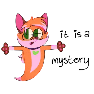 👻 it is a mystery Мультфильм, Мистика, Кот, Анимированный, Вопрос, Мысли whatsapp sticker