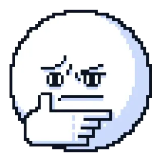 🤨 emoji, thinking, pixel art, thoughtful, expression, pondering telegram sticker