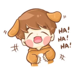 🤣 HA! HA! HA! rindo, engraçado, fofo, cachorro, feliz, desenho animado telegram sticker