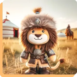 🧚‍♀️ lew, lalka, Mongolia, strój ludowy, jurta, zwierzę, Azja Środkowa whatsapp sticker