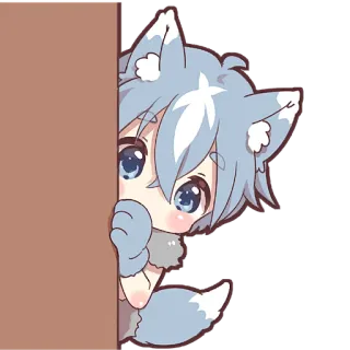 😶 Anime, Lobo, Kawaii, Fofo, Chibi, Furry telegram sticker