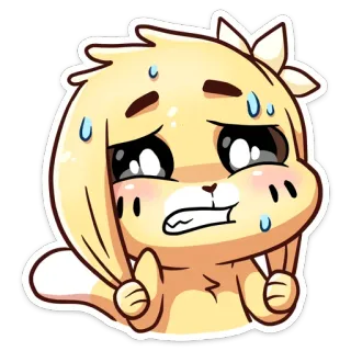 😬 Biểu tượng cảm xúc, Phim hoạt hình, Đổ mồ hôi, Lo lắng, Dễ thương, Bồn chồn telegram sticker