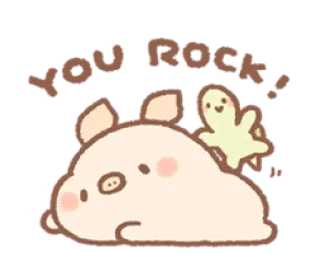 👊 YOU ROCK! หมู, สัตว์, น่ารัก, ให้กำลังใจ, ร็อค, มิตรภาพ telegram sticker