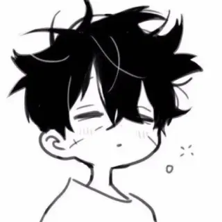 😴 アニメ, 漫画, かわいい, 白黒, 男の子, 眠い telegram sticker