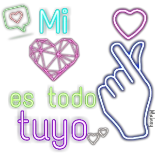 💜 Mi
es todo
tuyo love, heart, romantic, neon, Spanish, phrase whatsapp sticker