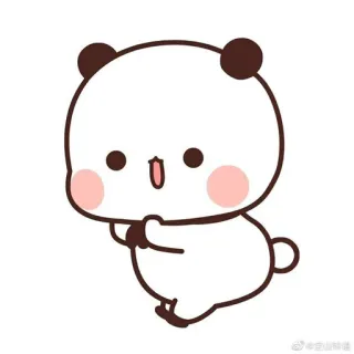 🖤 Panda, Fofo, Desenho animado, Kawaii, Adesivo telegram sticker