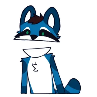 🇨🇦 Мультфильм, Животное, Синий, Милый, Пушистый telegram sticker
