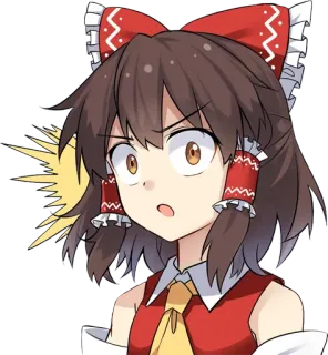 😱 Reimu Hakurei Touhou Project anime, girl, reimu hakurei, touhou project telegram sticker