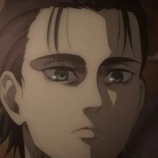 😟 Eren Yeager Attack on Titan anime, attack on titan, eren yeager, character, manga telegram sticker