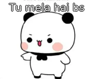 😒 Tu mela hai bs panda, mignon, dessin animé, animal, ours whatsapp sticker