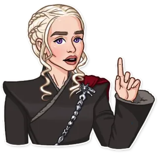 ☝️ Daenerys Targaryen Game of Thrones Daenerys, Game of Thrones, doigt d'honneur, autocollant, personnage, série TV telegram sticker