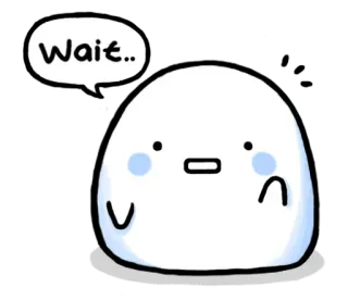 ⛄ Wait.. 귀여운, 블롭, 기다림, 생각, 낙서, 만화, 캐릭터 whatsapp sticker