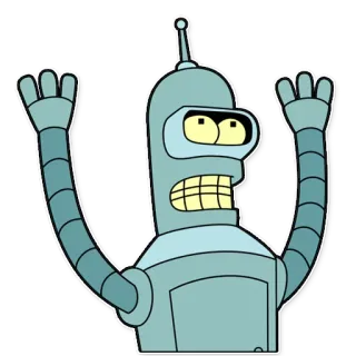 🙌 Bender Futurama robot, cartoni animati, Futurama, animato, umorismo telegram sticker