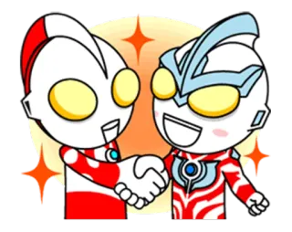 🤝 Ultraman, Anime, Kartun, Jepang, Pahlawan, Persahabatan telegram sticker