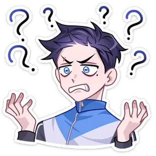 😠 cartoon, anime, confused, question, thinking, character telegram sticker