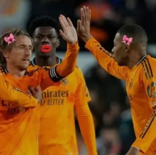 💋 Luka Modric, Aurelien Tchouameni, Kylian Mbappe Real Madrid Emirates telegram sticker