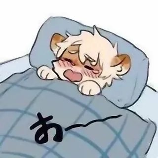 🤒 あー schlafend, erschöpft, gähnend, Bett, Decke, müde whatsapp sticker