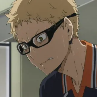 🌿 Kei Tsukishima Haikyuu!! Anime, Haikyuu, Kei Tsukishima, Tsukishima, Siatkówka, Okulary telegram sticker