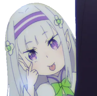 😂 Emilia Anime, Elfo, Dibujos animados, Pegatina, Fanart telegram sticker