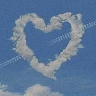 💘 hati, langit, awan, jejak pesawat, cinta, bentuk telegram sticker