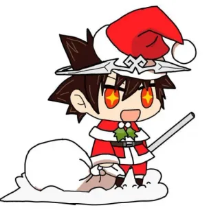 🎅 noël, dessin animé, animé, père noël, festif, fête whatsapp sticker