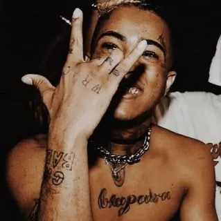 🖤 XXXTentacion Rapper, Muziek, Tatoeage, Handgebaar, Beledigend telegram sticker