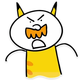 😡 wütend, Cartoon, Illustration, Figur, Monster, Katze whatsapp sticker