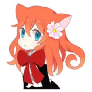 👀 애니메이션, 치비, 고양이 소녀, 귀여운, 만화, 일러스트 telegram sticker