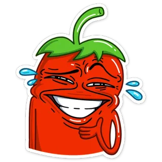 😂 pieprz, chili, śmiech, kreskówka, emoji, zabawny, jedzenie, warzywo telegram sticker