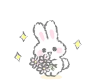 🗝 lapin, mignon, fleurs, paillettes, étincelles telegram sticker