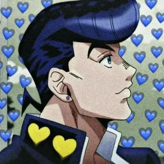 💙 Josuke Higashikata JoJo's Bizarre Adventure anime, manga, hearts, josuke, jjba telegram sticker