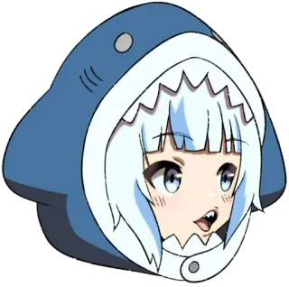 🤩 Gawr Gura anime, vtuber, gawr gura, shark, cute, meme telegram sticker