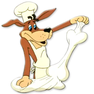 🍴 dog, chef, cartoon, cooking, apron, food, bone whatsapp sticker
