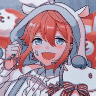 😄 anime, unicorn, hoodie, cute, happy, smiling, star, red hair whatsapp sticker