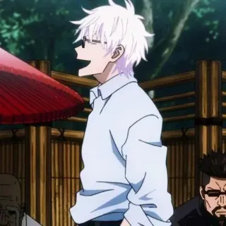 🖤 Gojo Satoru Jujutsu Kaisen anime, manga, gojo satoru, jujutsu kaisen, white hair, character telegram sticker