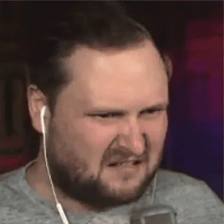 😦 man, gezicht, uitdrukking, grappig, meme, walging telegram sticker