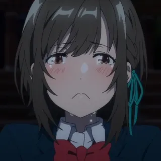 😭 anime, crying, sad, emotional, girl, school uniform telegram sticker