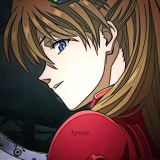 ❤️ Asuka Langley Soryu Neon Genesis Evangelion iyannn Anime, Gadis, Profil, Rambut panjang, Rambut merah telegram sticker