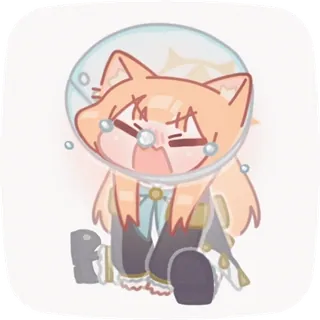 😭 gatto, astronauta, kawaii, carino, cartone animato, adesivo telegram sticker