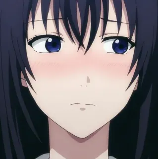 🙂 Anime, Meisje, Verdrietig, Blozen whatsapp sticker